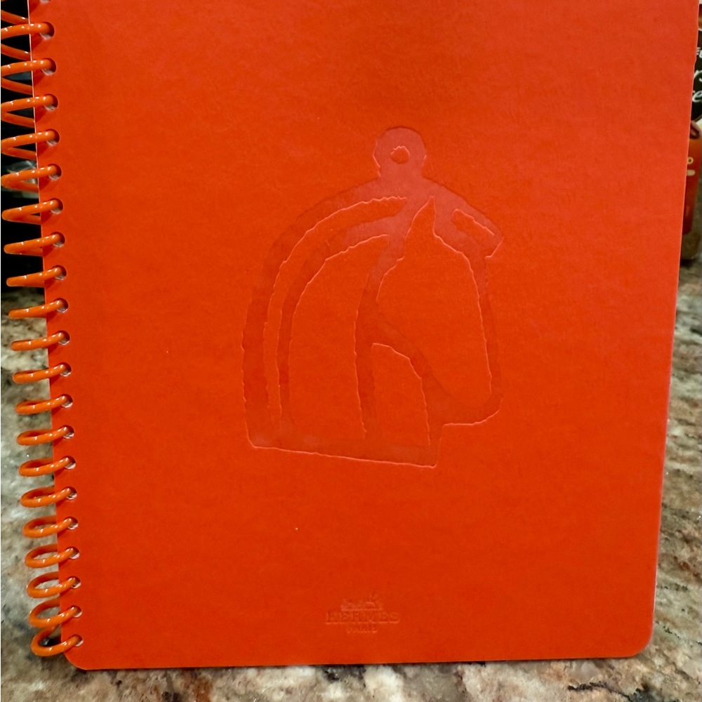 Hermes Orange Spiral Notebook